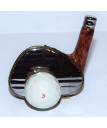 LOVELY VINTAGE LIMOGES PEINT MAIN FRANCE DRIVER GOLF CLUB &amp; BALL TRINKET... - $102.46