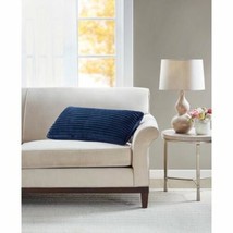 MSRP $50 Premier Comfort Corded Plush Decorative Pillow 14&quot;X 30&quot; Navy - £13.91 GBP