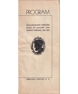 1944 Commencement Exercises Program Abraham Lincoln High School Brooklyn NY - £12.55 GBP