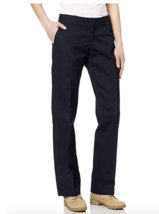 NWT Dickies Women&#39;s Slim Fit Straight Leg Wrinkle Free Flex Work Pant, Black,16R - £10.38 GBP