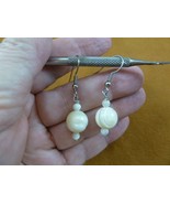 (EE-473-19) one bead Mother of pearl gemstone bead dangle silver hook ea... - €11,08 EUR