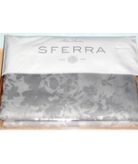 Sferra Chiara Queen Duvet Cover Slate Grey Floral Cotton Sateen Jacquard... - $429.00