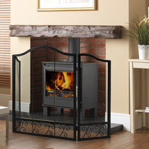 3-Panel Folding Fireplace Screen Decor for Protecting Babies &amp; Pets from Fire - £71.08 GBP