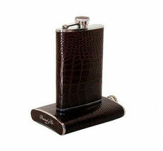 Brizard and Co. - The 8 oz Flask - Croco Pattern Tobacco - £146.53 GBP