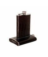 Brizard and Co. - The 8 oz Flask - Croco Pattern Tobacco - $195.00