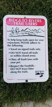 Boise Parks Rec Ridge to Rivers Trail Users 12 x 18 Heavy Metal Road Sign - $49.95