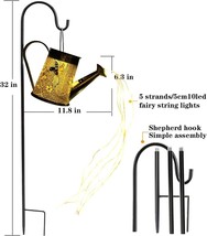 Solar Garden Lights Christmas Lantern Outdoor Decor Solar Watering Can Lights Me - £23.18 GBP