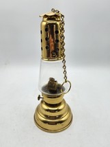 Antique Patented 1867 Manhattan Glass Co. Brass Skaters Lantern Oil Lamp - £197.34 GBP