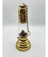 Antique Patented 1867 Manhattan Glass Co. Brass Skaters Lantern Oil Lamp - £198.76 GBP