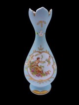 Vtg Lefton Bud Vase Light Blue Cherub Angel Floral Victorian Regency Rom... - $46.53