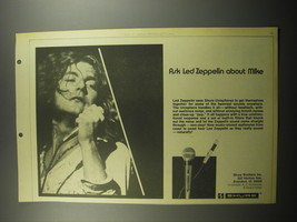 1974 Shure Microphones Advertisement - Ask Led Zeppelin about Mike - £14.53 GBP