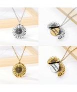 GIFT FOR HER Locket Necklace Sunflower You are My Sunshine Gold Silver - £8.59 GBP
