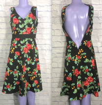 Floral Average Joe Stretch Black Ladies Womens Dress Petite Small - $21.02