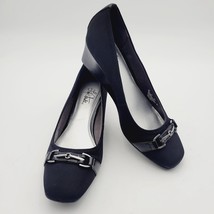 Lifestride Womens Black Gazette Square Toe Wedge Heel Shoes Size 8 M - $572.04 MXN