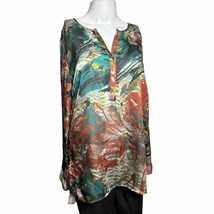 Sharon Young Womens SMALL Abstract Top Size SMALL Long Sleeve Side Slits - RB - £11.19 GBP