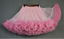 PINK Tiered Tutu Tulle Skirt Outfit Women Plus Size Puffy Mini Ballet Skirt image 3