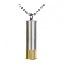 Shotgun Shell Stainless Steel Pendant/Necklace Funeral Cremation Urn for Ashes - £47.20 GBP