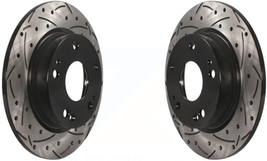 Rear Coated Drilled Slotted Disc Brake Rotors Pair for Honda Civic Insig... - $146.11