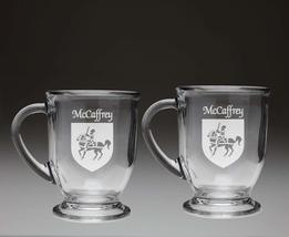 McCaffrey Irish Coat of Arms Glass Coffee Mugs - Set of 2 - £25.66 GBP