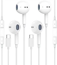 2 Pack Usb C Headphone For Samsung S23 Fe S22 S21 S20 A53 A54 Wired Earbuds - $18.62