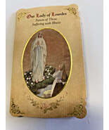 Our Lady of Lourdes &quot;Suffering Illness Prayer&quot; Card + Medal, New from Italy - $6.00