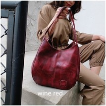 Vintage PU Leather Women Bag Designer Shoulder Bag for Women Large Capacity Ladi - £21.86 GBP