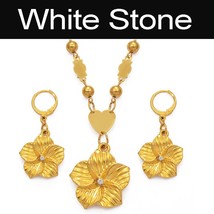 Nt necklaces earrings women girl gold color guam micronesia marshall flower jewelry set thumb200