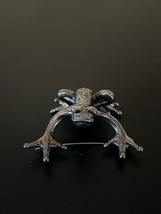 Vintage Sterling Silver Tree Frog Brooch Pin Signed JE  - £39.11 GBP