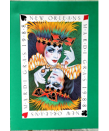 VTG ANDREA MISTRETTA POSTER PRINT 1988 NEW ORLEANS MARDI GRAS KING &amp; QUE... - €131,83 EUR