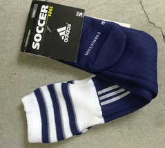 Adidas  Men&#39;s Formotion EDGE Navy Blue White Design Soccer Socks Sz S - £11.00 GBP