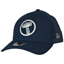Thor Mjolnir Symbol Color Block New Era 39Thirty Fitted Hat Blue - £36.96 GBP