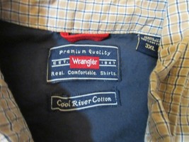 Wrangler Cool River Cotton Men&#39;s Short Sleeve Small Checkers Button Shirt 3XL - £21.47 GBP