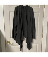 Waterfall Open Front Drape Cardigan Shrug Size 1X Dark Gray 22/24 Denim ... - $284.15 MXN