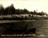 RPPC Canoe on Pine River Father Foley&#39;s Camp For Boys Minnesota MN Postc... - $14.80