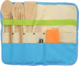 Just Camp Kitchen Roll Up With 7 Pc\. Bamboo Utensil Set In, And Daily Use. - £26.68 GBP