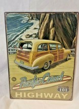 16&quot; HWY 101 Woody woodie pacific coast car garage STEEL USA american ad sign - $59.39