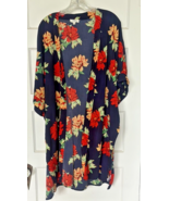 Umgee Red &amp; Blue Floral Kimono Size S/M - $32.04 CAD