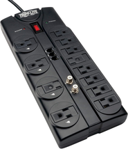 TLP1208TELTV 12 Outlet Surge Protector Power Strip, 8Ft Cord, Right- - $2,335.14 MXN