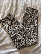 Divided H&amp;M Cheetah Print Jeans Womens 2 Cotton Stretch Blend Cropped Zi... - $24.99