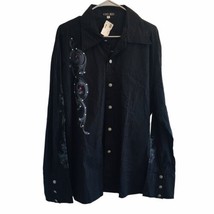 Men Luxury Brand STASH Diamond Dragon Rhinestones Fashion Gothic Dress Shirt 4XL - £37.27 GBP