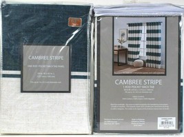 2 Packs Richloom Home Fashions 50 In X 63" Cambree Strip Navy 1 Rod Pocket Panel