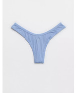 American Eagle Aerie Modal Hi Cut Thong Panties MEDIUM Monaco Blue Rib S... - $288.23 MXN