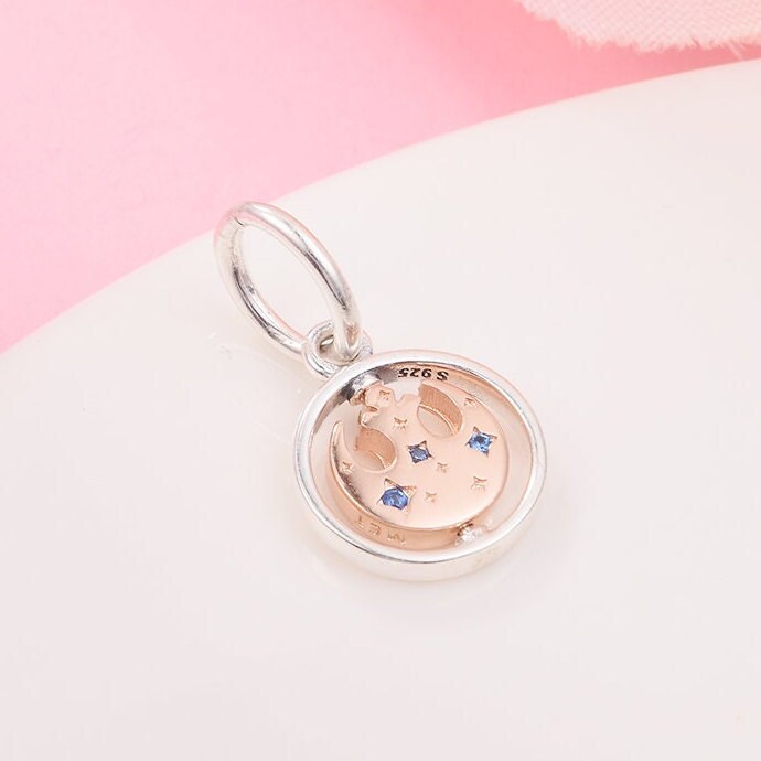 14K Rose Gold-Plated Star Wars Rebel Alliance Symbol Spinning Pendant Charm
