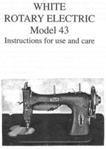 White 43 Rotary Electric manual instruction sewing machine Enlarged Hard Copy - $12.99