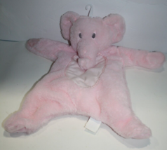 K Luxe Baby Kellytoy Flat Pink Plush Elephant 16&quot; Flattie Security Blank... - $14.00