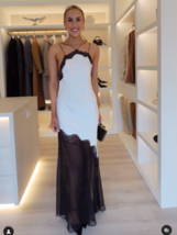 Zara Bnwt 2024. Black White Halter Slip Dress Matching Lace. 1067/812 - £129.52 GBP