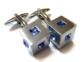 Crystal Studded Cube Cufflinks - £31.45 GBP
