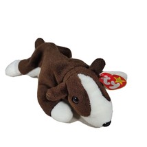 Ty Beanie Baby Bruno Chocolate Brown Bull Terrier Dog 9" 1997 - $15.92