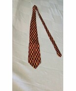 Perry Ellis Portfolio Squares &amp; Ovals 100% Silk Neck Tie made in USA - $188.49 MXN