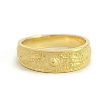 Authenticity Guarantee 
Vintage Textured Wedding Band Ring 24K Yellow Gold, 5... - £818.94 GBP